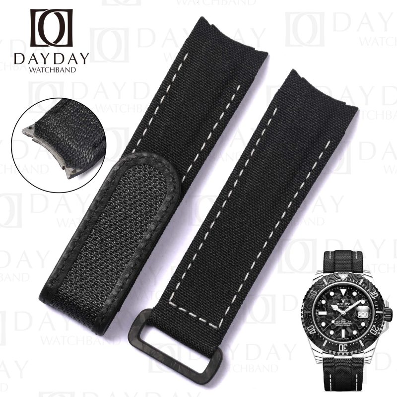 Custom canvas nylon velcro strap 21mm replacement for Rolex Diw Carbon Sea-Dweller