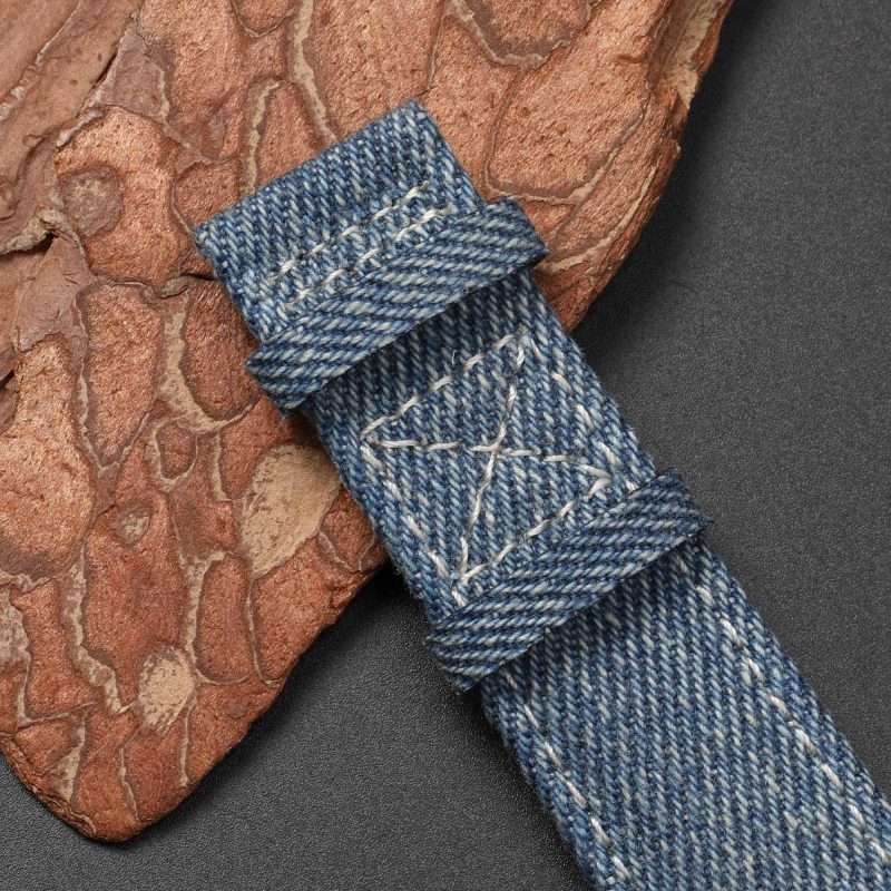 Custom handmade Patek Philippe PP Calatrava 5524r blue jeans fabric strap band belt for sale (2)