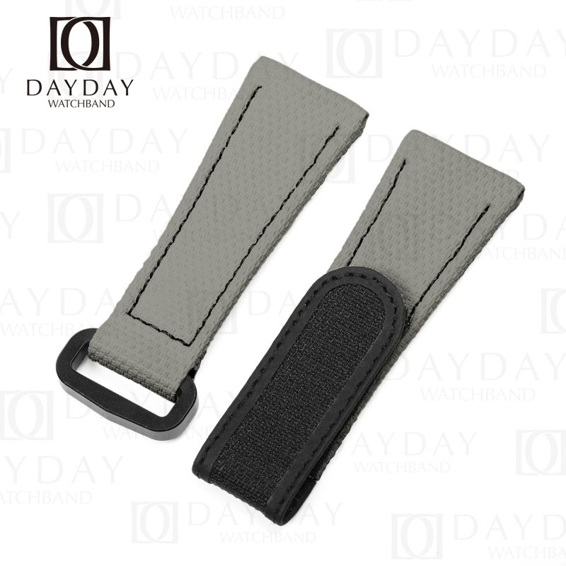 Grey rubber dive velcro watch bands strap replacement for Panerai Luminor Luminor Due Radiomir 22mm 24mm 26mm