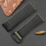 Panerai Luminor Radiomir 22mm 24mm 26mm Army green calfskin canvas velcro dive watch strap wrist band aftermarket