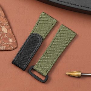Panerai Luminor Radiomir 22mm 24mm 26mm Army green canvas velcro dive watch strap band aftermarket