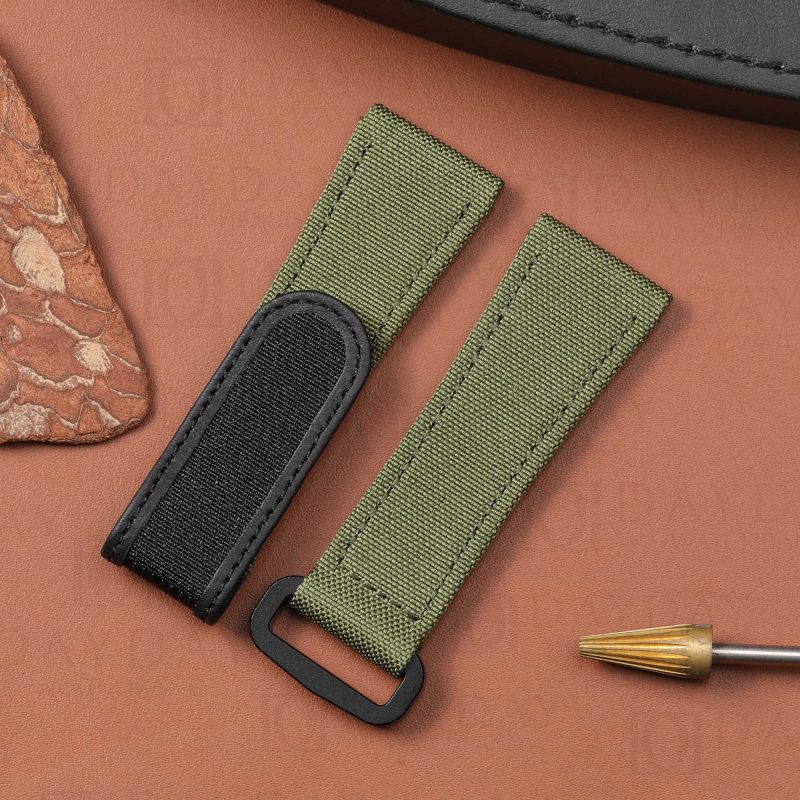 Panerai Luminor Radiomir 22mm 24mm 26mm Army green canvas velcro dive watch strap band aftermarket