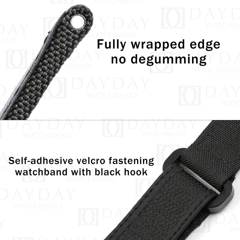 Panerai Luminor Radiomir 22mm 24mm 26mm black canvas velcro watch strap aftermarket