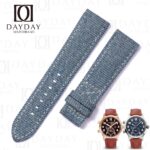 Patek Philippe Calatrava 5524r blue denim jeans fabric watch strap band replacement (2)