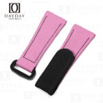 Pink rubber dive velcro watch strap replacement for Panerai Luminor Luminor Due Radiomir 22mm 24mm 26mm