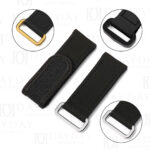 handmade black rubber velcro watch band with 3 color buckle
