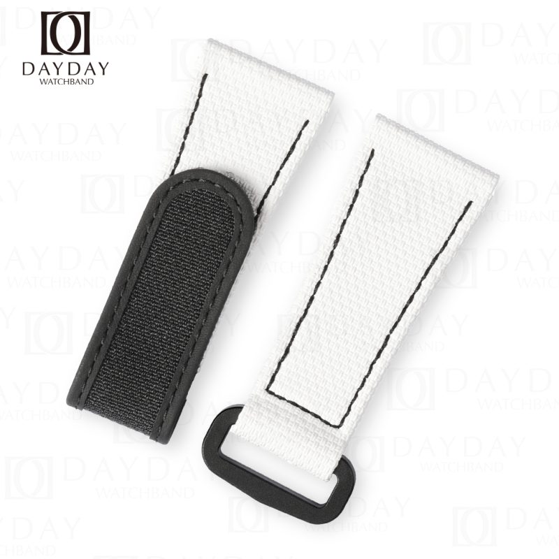 White rubber dive velcro strap band replacement for Panerai Luminor Luminor Due Radiomir 22mm 24mm 26mm (2)