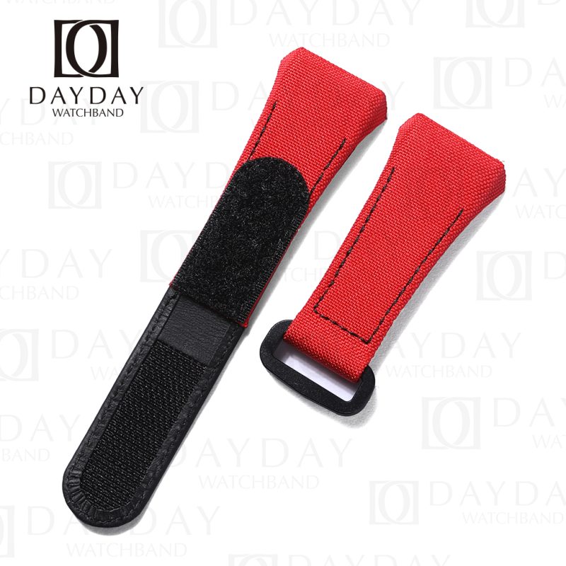 Custom high quality Red canvas velcro watch band strap change replacement for Franck Muller FM Vanguard V45 V41 V32 for sale at low price