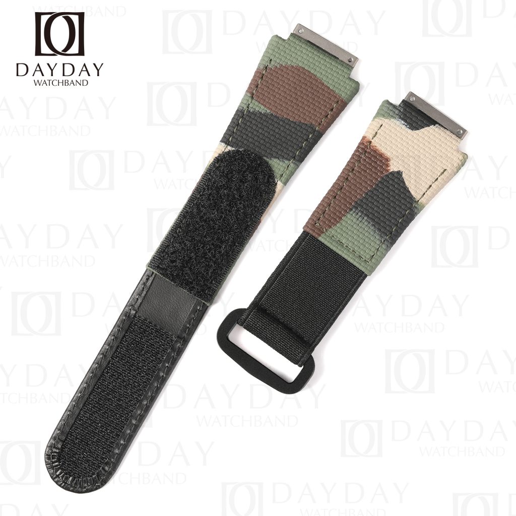 Custom Richard Mille RM camo Camouflage rubber velcro strap replacement watch strap (2)