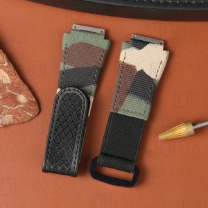 Handmade Richard Mille RM camo Camouflage rubber velcro watch strap replacement watch band (2)