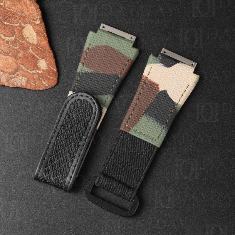 Handmade Richard Mille RM camo Camouflage rubber velcro watch strap replacement watch band (3)