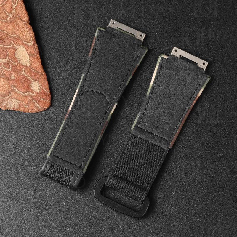black calfskin linning Richard Mille RM rubber velcro watch strap replacement