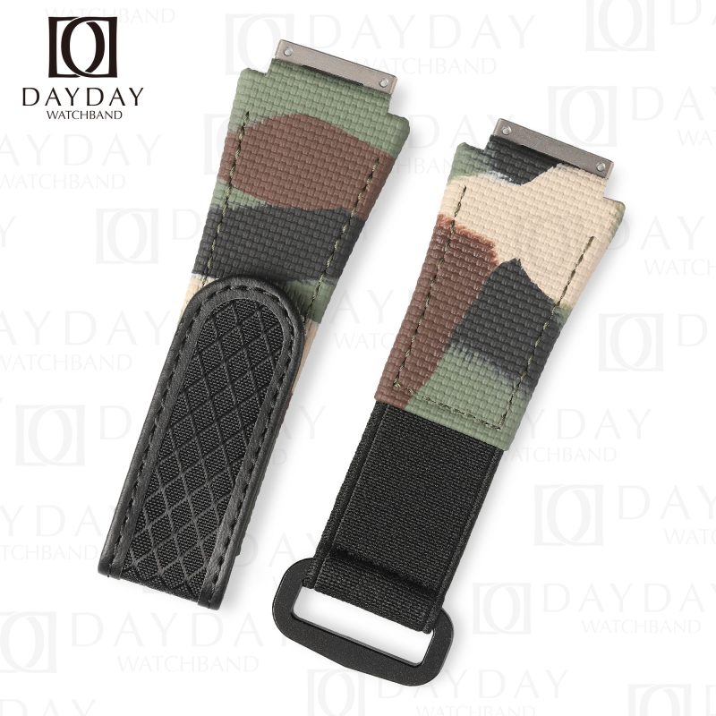 custom Richard Mille RM camo Camouflage rubber velcro strap replacement watch strap