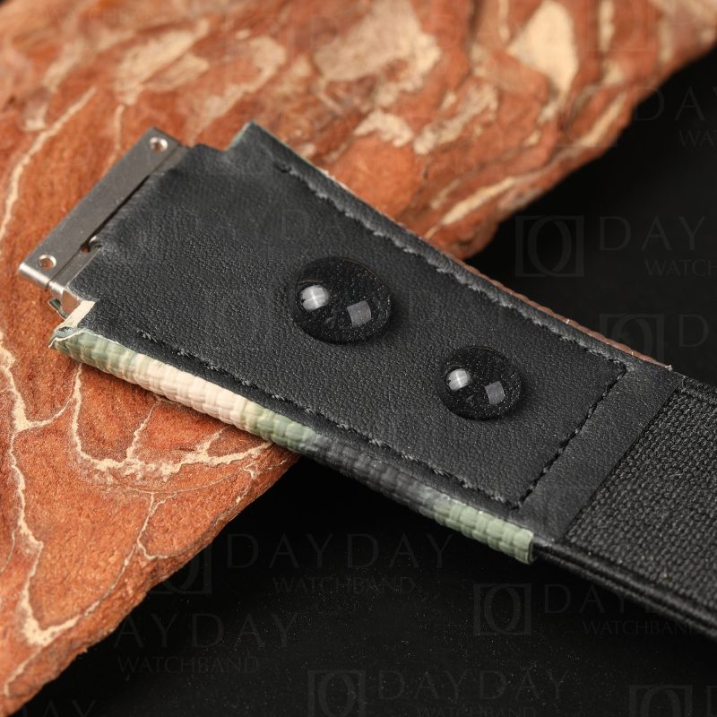 waterproof black calfskin linning Richard Mille RM rubber velcro watch strap replacement