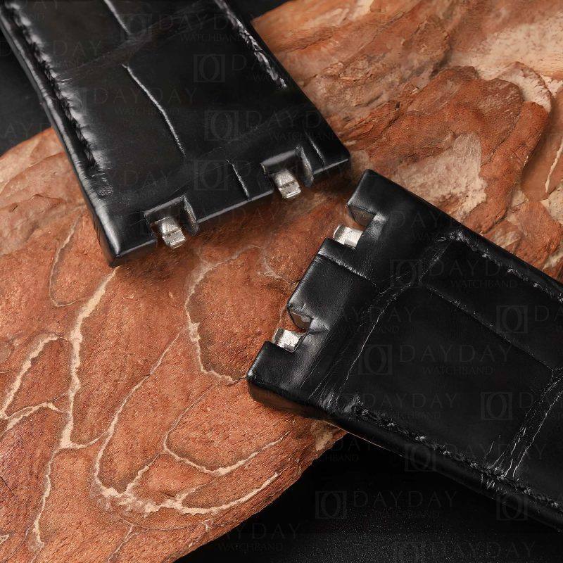 Custom Black Alligator leather watch band for Audemars Piguet Royal Oak diver 15720ST (6)