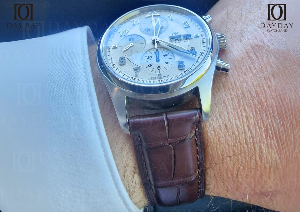Choosing an Leather Watch Strap: Expert Tips for Smart Buyers 3 IWC Schaffhausen Portofino brown alligator leather watch strap replacement band watch belt