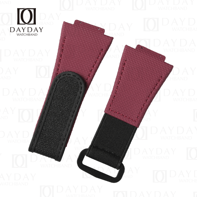 Custom canvas pattern rubber velcro strap for Hublot Spirit of Big Bang Moonphase (Multi-color) - Image 31