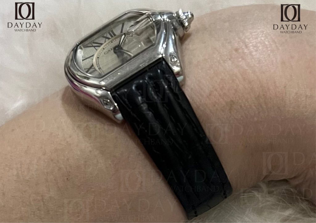 daydaywatchband cartier Roadster 20mm 19mm black alligator leather watch strap band handmade