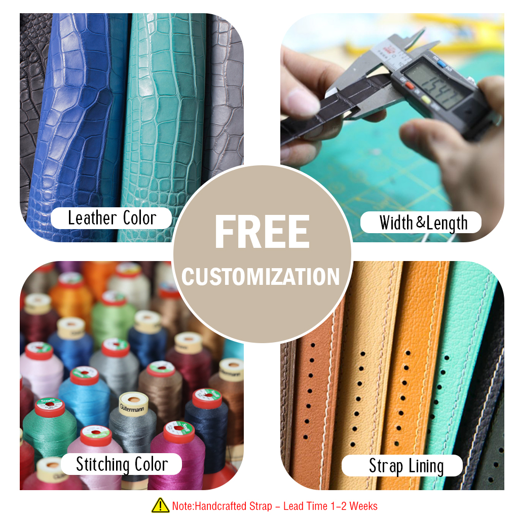 daydaywatchband free customaztion watch strap band replacement leather color size stiching lining color