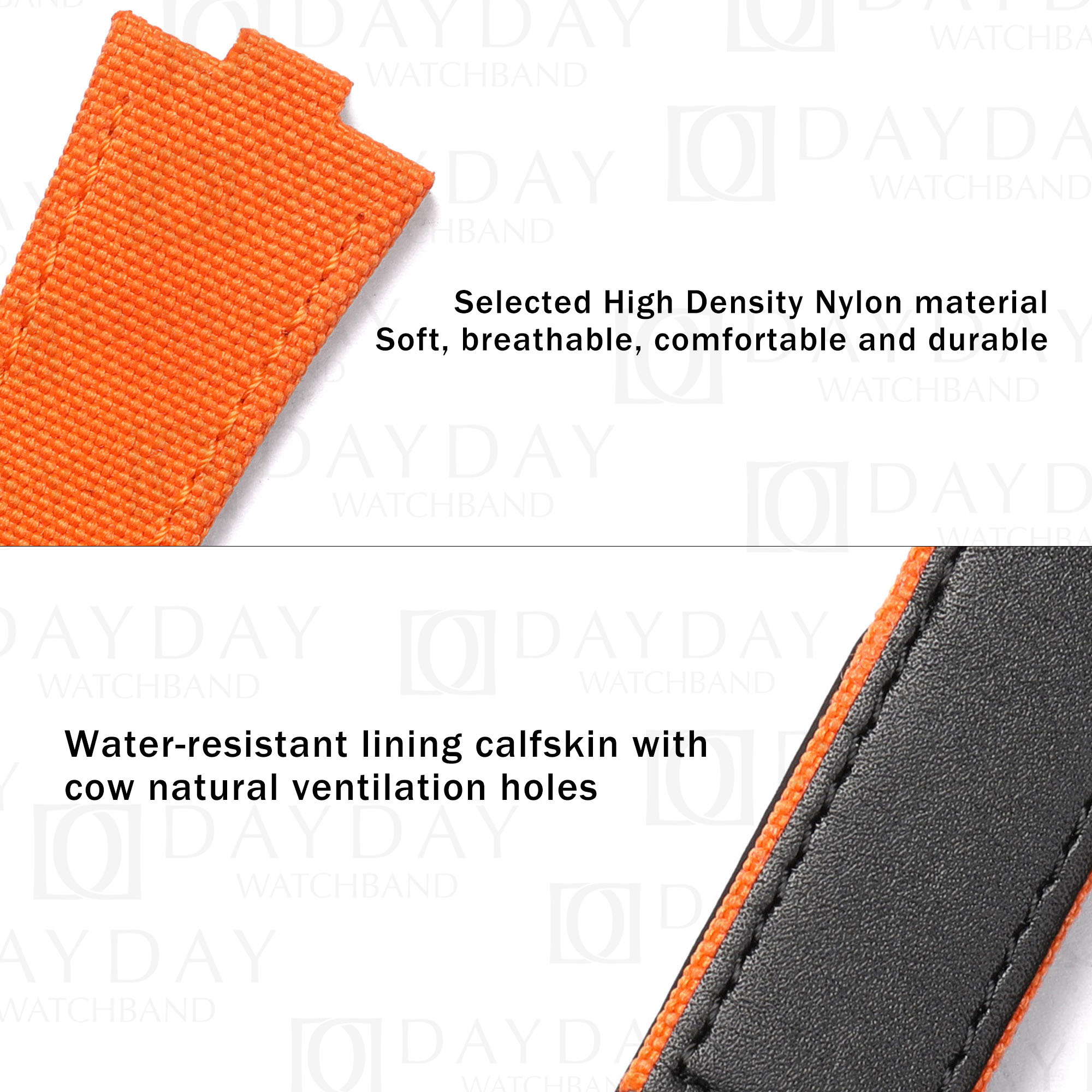 Custom Canvas Velcro Strap for Vacheron Constantin Oversea 4500v 5500v (51 Colors) 12 Vacheron Constantin Oversea 4500v 5500v orange velcro watch band strap belt replacement