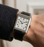 Jaeger Lecoultre Reverso Hometime Men’s watch with black alligator leather strap band replacement