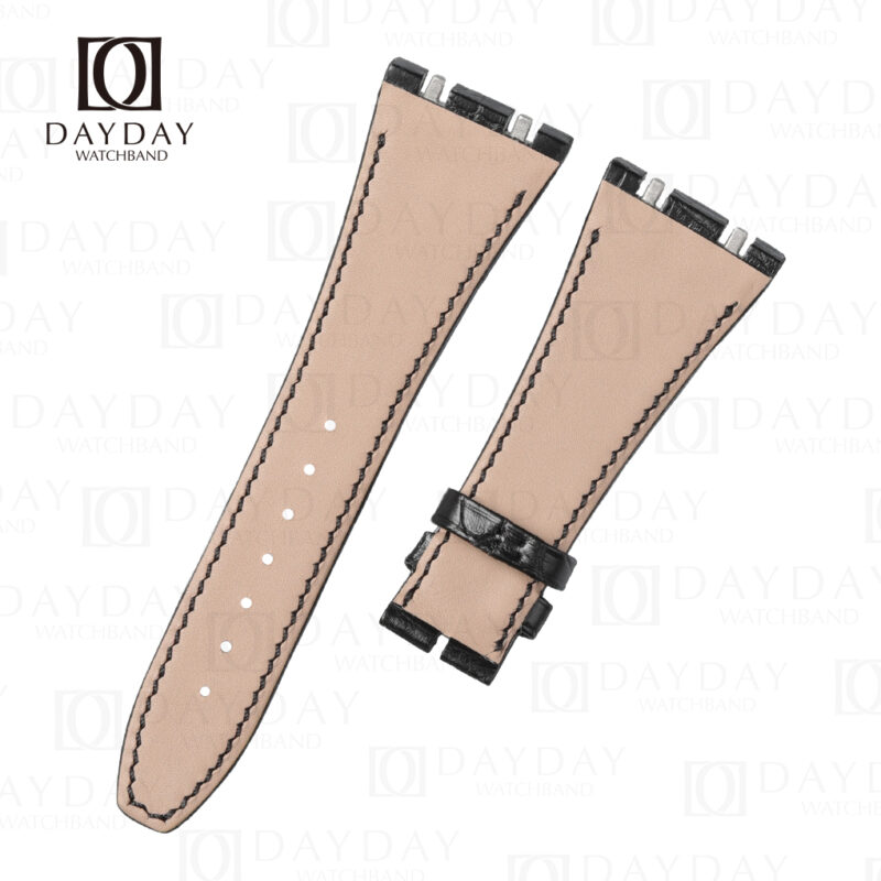 daydaywatchband black alligator leather watch strap replacement for Audemars Piguet Royal Oak Offshore Diver calfskin lining