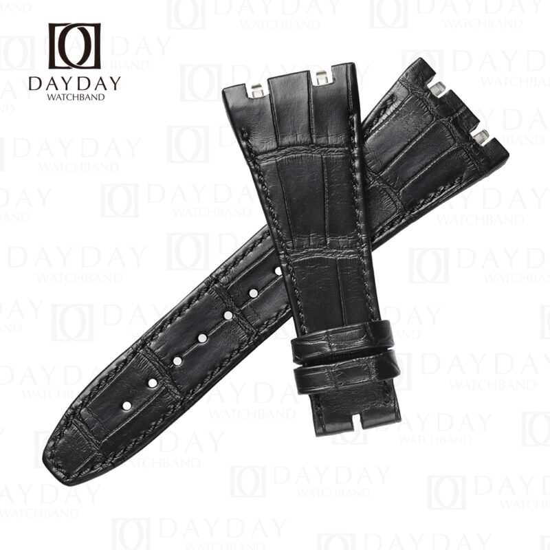 daydaywatchband black crocodile leather watch bands for Audemars Piguet Royal Oak Offshore Diver