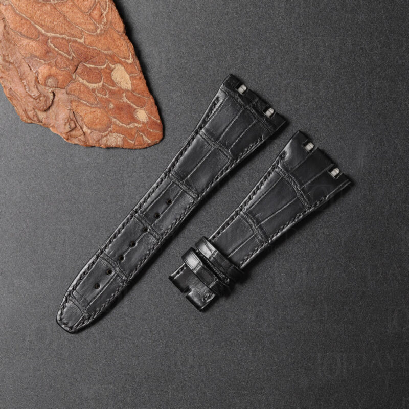 daydaywatchband black crocodile leather watch straps for Audemars Piguet Royal Oak Offshore Diver