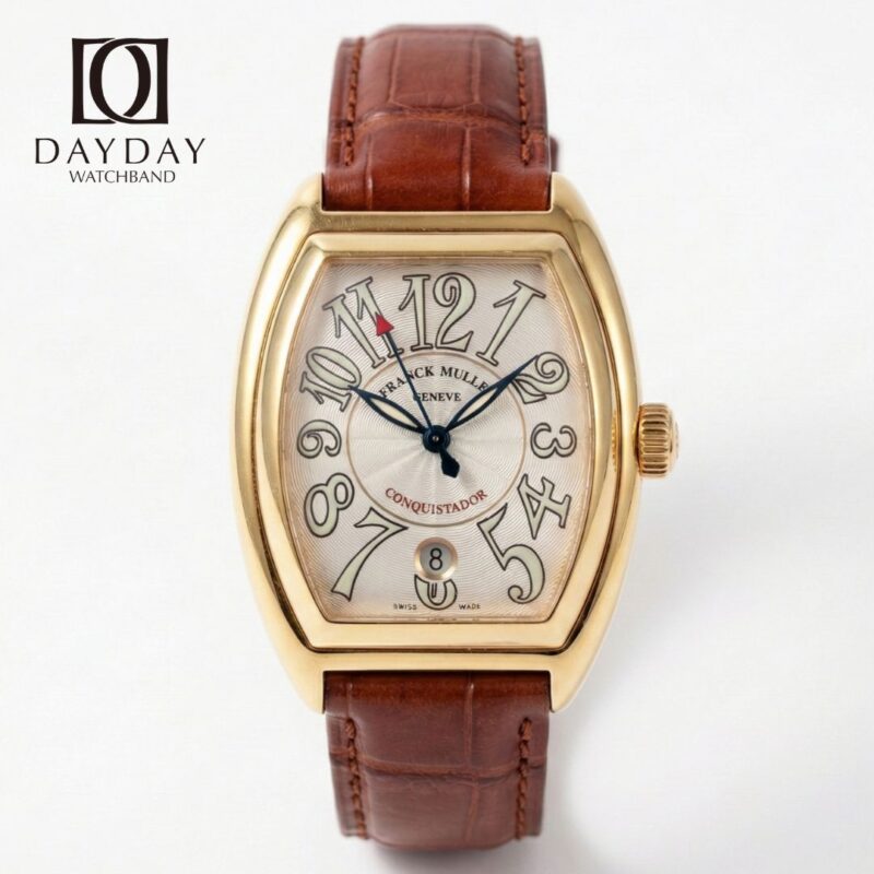 daydaywatchband handmade brown alligator leather watch strap band for Franck Muller Conquistador 8001 SC 18K