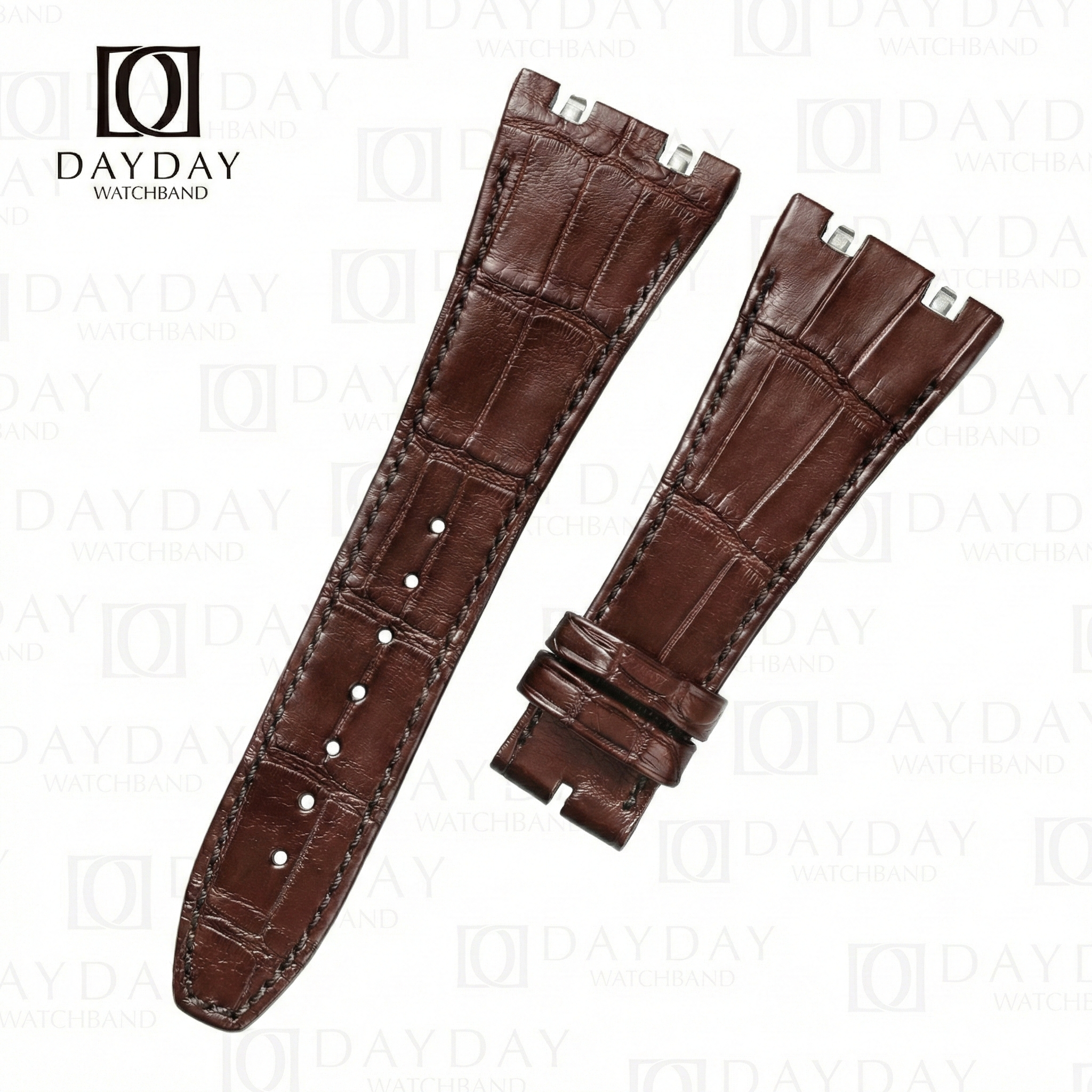 Custom Quick Release Alligator leather watch strap for Audemars Piguet Royal Oak Offshore Diver(Multi-color) 10 handmade AP Royal Oak Offshore Diver brown alligator leather watch bands with calfskin lining