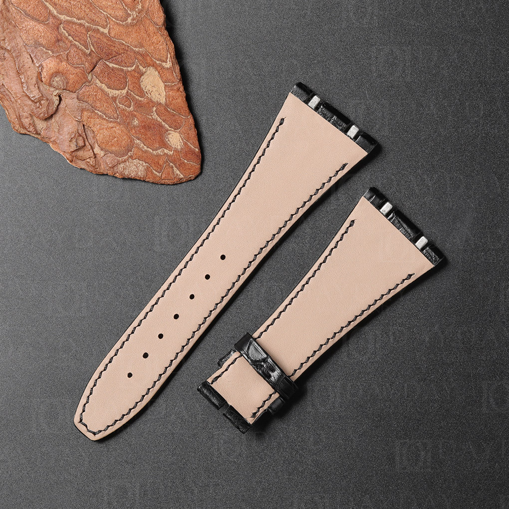 Custom Quick Release Alligator leather watch strap for Audemars Piguet Royal Oak Offshore Diver(Multi-color) 6 handmade AP Royal Oak Offshore Diver leather watch bands with calfskin lining