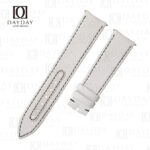 JLC Jaeger Lecoultre Polaris curved end rubber material with canvas texture white watch band replacement