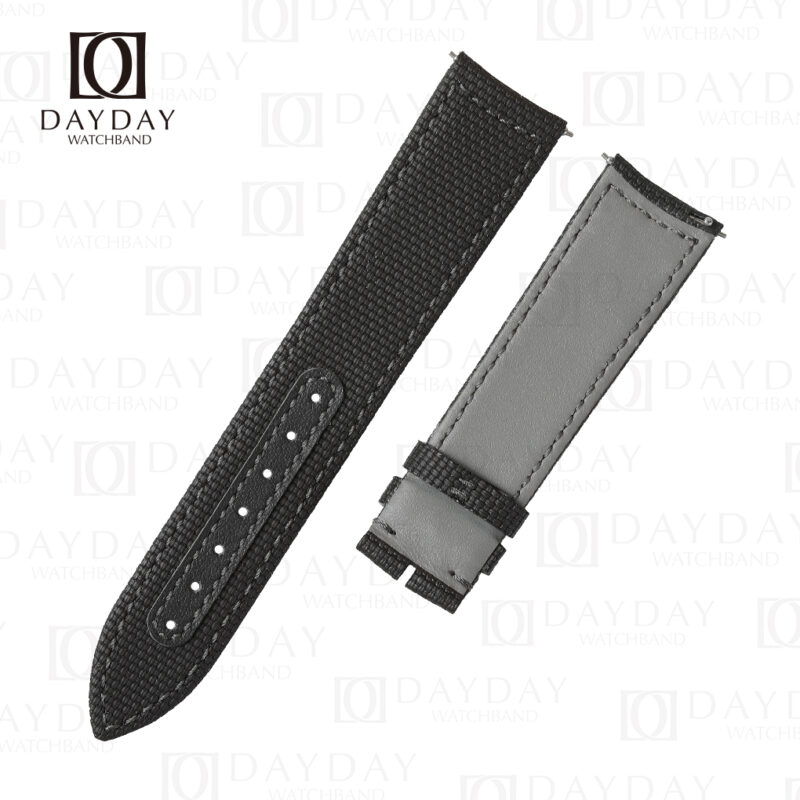 JLC Jaeger Lecoultre Polaris curved end watch strap with grey calfskin lining (2)