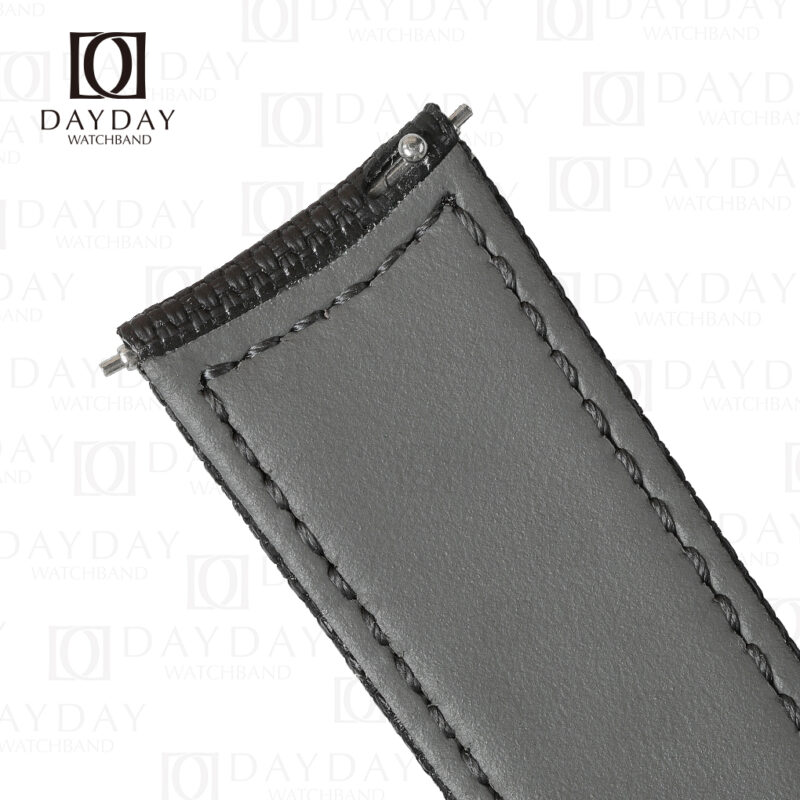 handmade curved end black rubber material strap band replacement for JLC Jaeger Lecoultre Polaris (3)