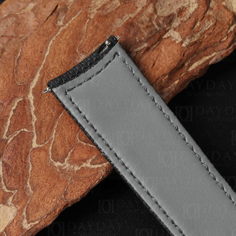 handmade curved end black rubber material strap band replacement for JLC Jaeger Lecoultre Polaris