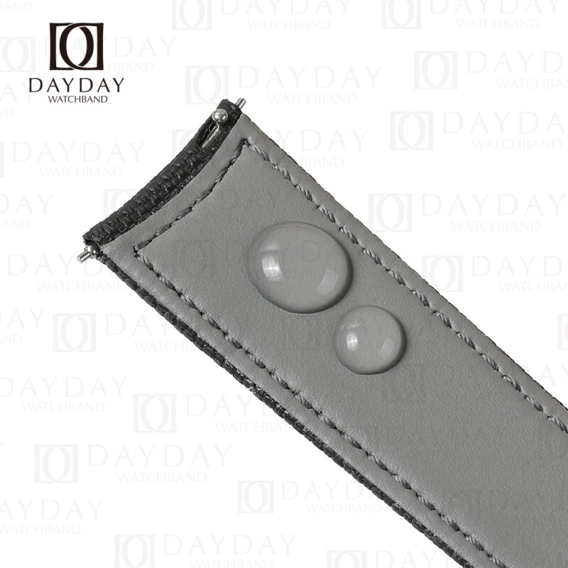handmade curved end black rubber material strap band replacement with waterproof calfskin linning or JLC Jaeger Lecoultre Polaris (2)