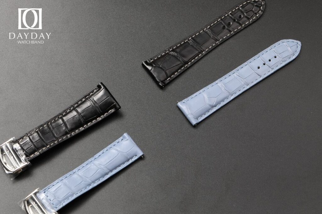 daydaywatchband cartier tank custom black blue alligator leather strap replacement (2)
