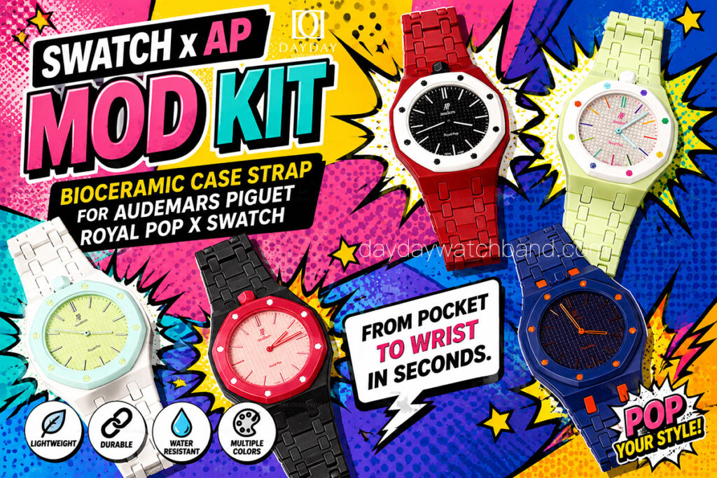 Bioceramic-Case-Strap-for-Swatch-x-AP-Royal-Pop-watch