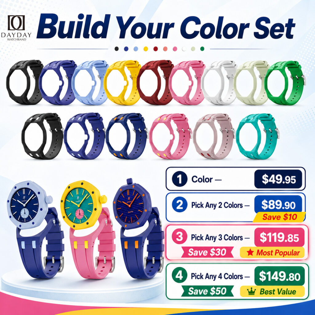 Case strap for Swatch x Ap Mod kit color bundle with 1, 2, 3 and 4-color pricing options