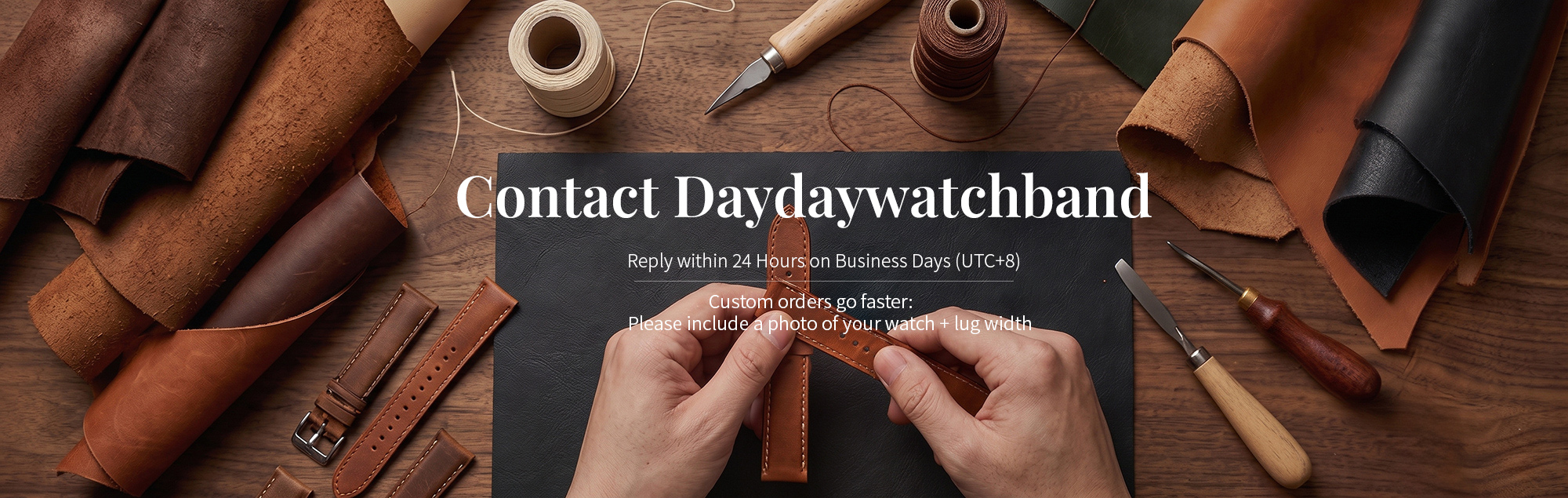 Custom made strap for luxury watches — handmade watch straps crafted by Daydaywatchband artisans