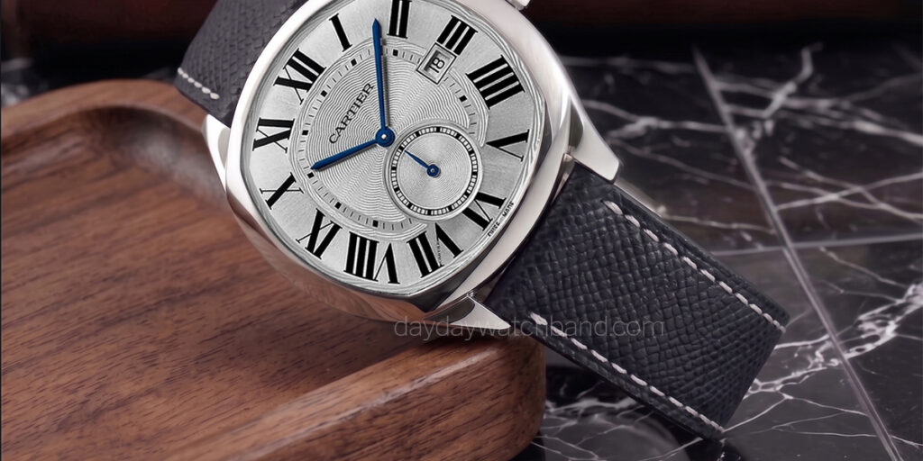 Custom-Epsom-leather-band-for-cartier-watch