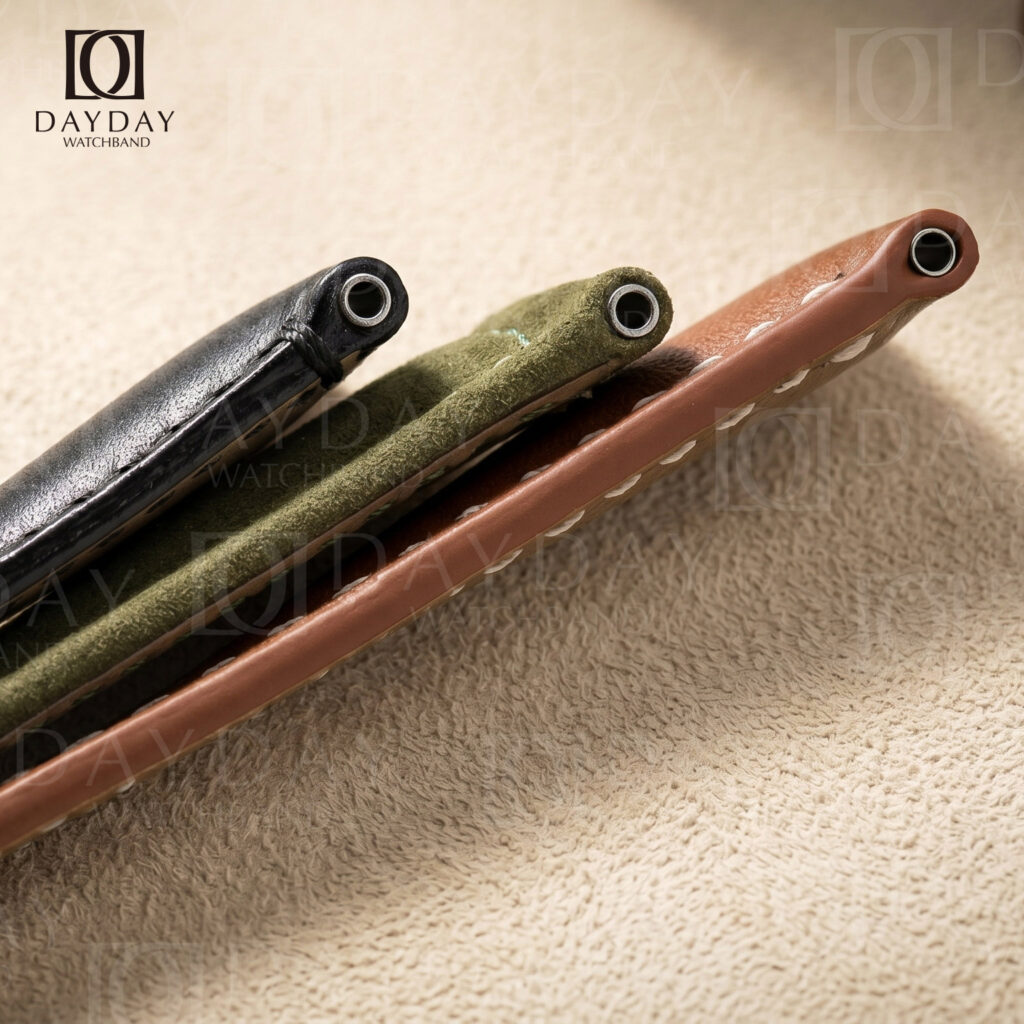 Custom-handmade-leather-watch-straps-for-Panerai-come-with-stainless-steel-tubes-pre-installed-at-the-lug-end