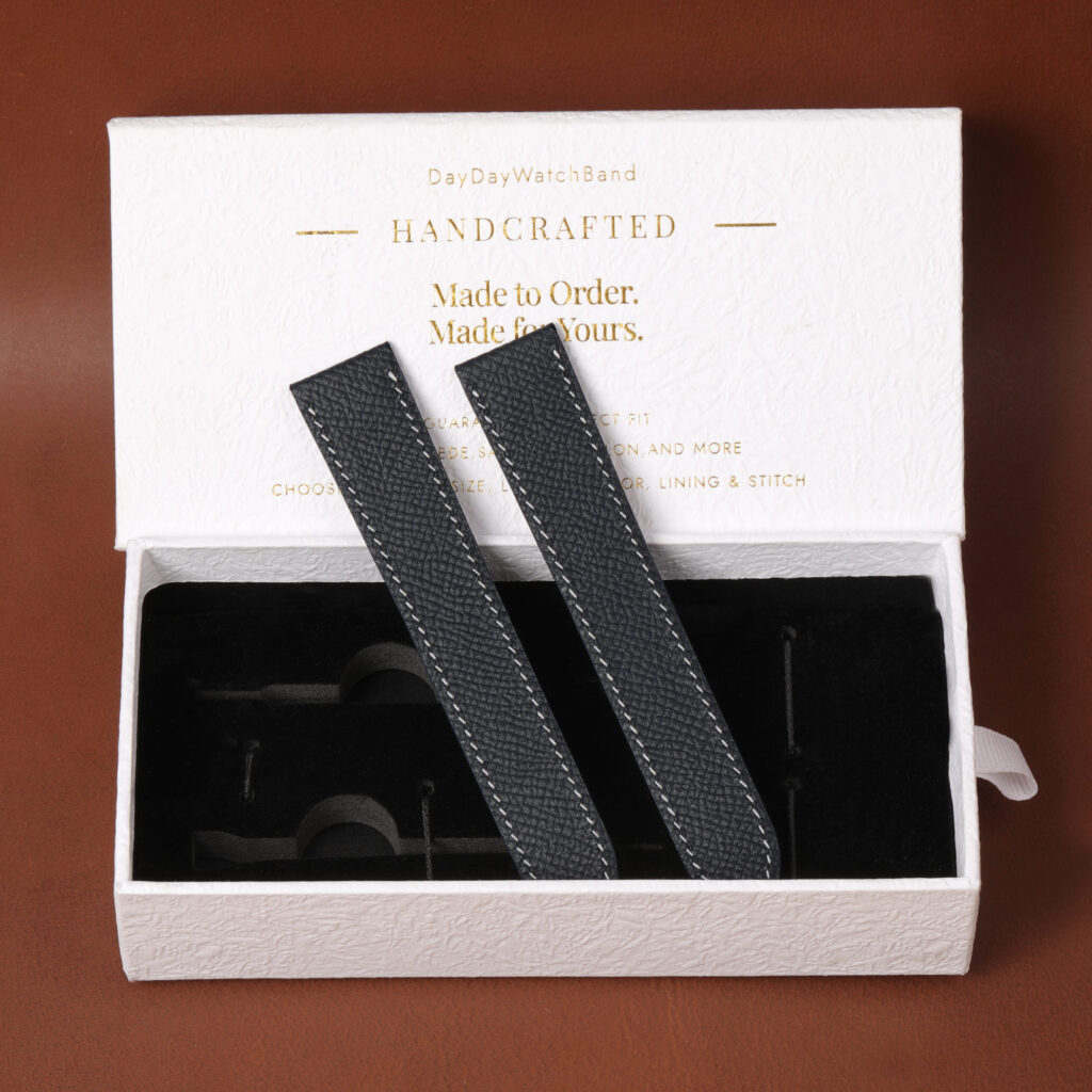 Handmade custom Epsom leather strap for cartier tank2