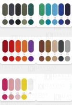 Canvas watch strap color chart showing 25 available colors including olive, navy, red, tan, pink and more
