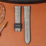 Custom 20mm Crocodile leather strap with rubber lining