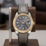 Custom crocodile-leather-strap-with-rubber-lining-for-rolex-20mm, 21mm, 22mm