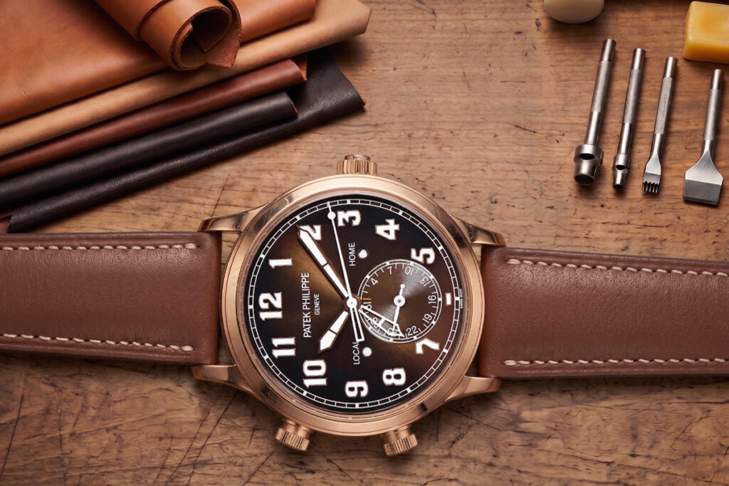 Custom calfskin Leather strap for Patek Philippe 5524 (Multi-color) 15 leather strap for patek philippe 5524r calfskin brown on watch