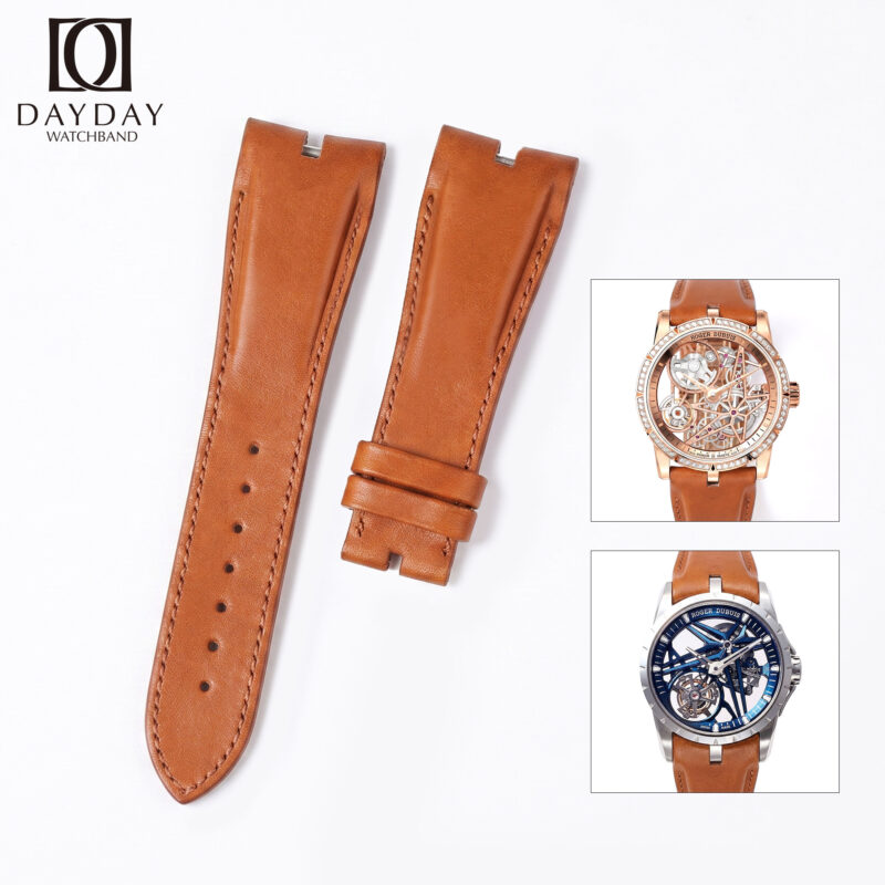 Brown-leather-watch-strap-for-roger-dubuis-excalibur