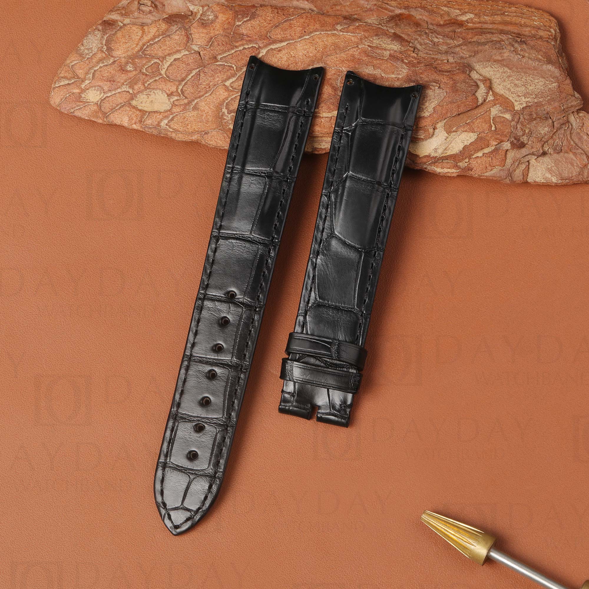 Bespoke Alligator Leather Band for Rolex Daytona (Multiple Colors) 1 Bespoke-handmade-crocodile-leather-band-for-rolex-daytona-carbon-diw-20mm-21mm-22mm