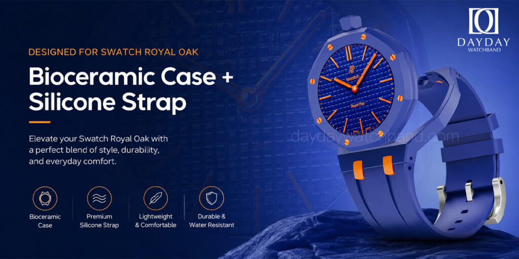 Bioceramic-Case-and-Silicone-Strap-for-for-Swatch-Royal-Oak